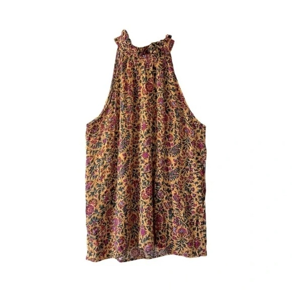 Cynthia Rowley | New Multicolored Flowy Ditsy Floral Ruffle Halter Top, Large - Picture 1 of 7